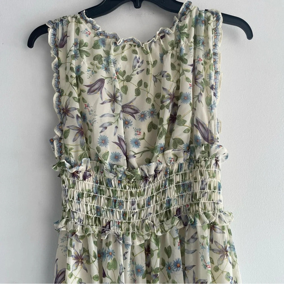 New! Max Studio Green Floral Print Sleeveless Midi Dress - 22429 - Picture 4 of 13